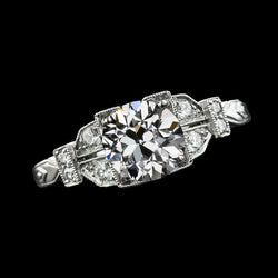 Vintage Style Round Old Mine Cut Real Diamond Ring 3 Carats Jewelry