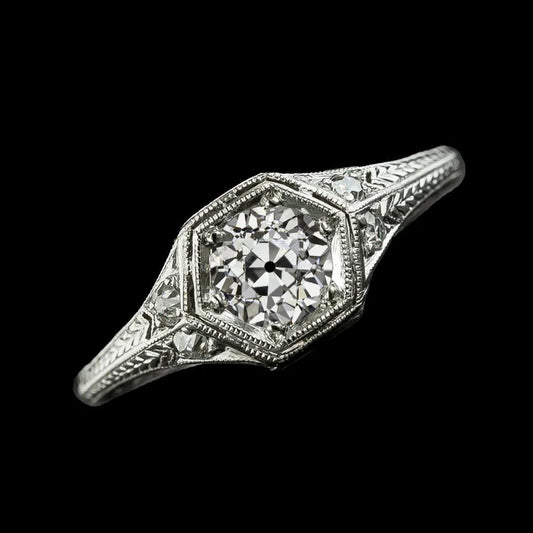 Vintage Style Round Old Miner Natural Diamond Ring 2.75 Carats Ladies Jewelry