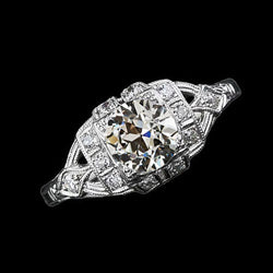 Vintage Style Round Old Miner Real Natural Earth Mined Diamond Wedding Ring 2.50 Carats