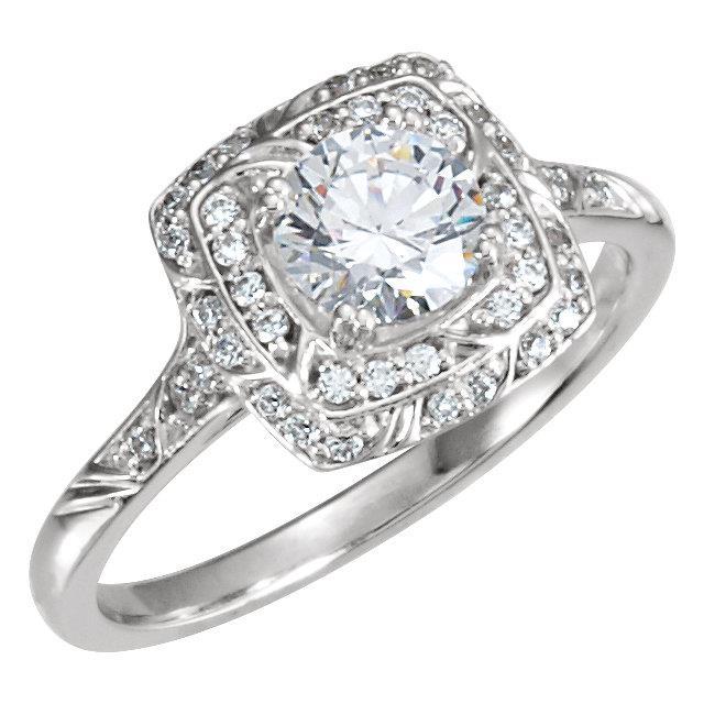 Vintage Style Round Real Diamond Halo Ring With Accents 2.30 Ct.