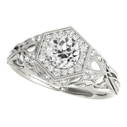 Vintage Style Round Real Old Miner Natural Earth Mined Diamond Wedding Ring 3.25 Carats