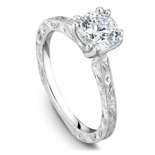 Vintage Style Solitaire 2 Carat Genuine Diamond Engagement Ring White Gold 14K