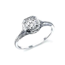 Vintage Style Solitaire 2 Carat Real Natural Earth Mined Diamond Engagement Ring