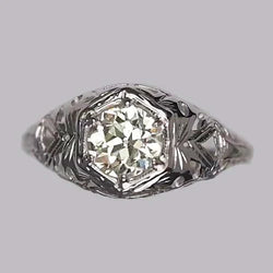 Vintage Style Solitaire Ring Round Old Mine Cut Genuine Natural Earth Mined Diamond 1.25 Carats