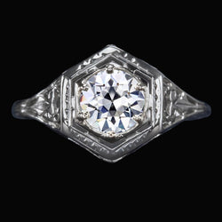Vintage Style Solitaire Ring Round Old Mine Cut Real Natural Earth Mined Diamond 2 Carats Gold