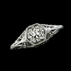 Vintage Style Solitaire Round Old European Real Natural Earth Mined Diamond Ring 1.25 Carats