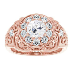 Vintage Style Wedding Ring Round Old Mine Cut Genuine Natural Earth Mined Diamond 5.25 Carats