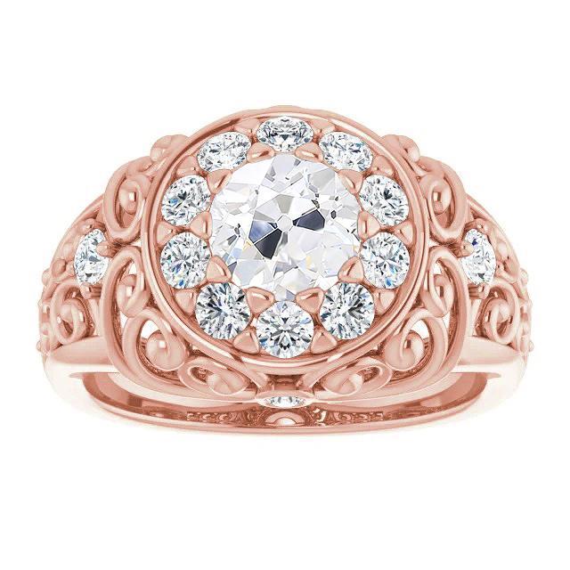 Vintage Style Wedding Ring Round Old Mine Cut Genuine Diamond 5.25 Carats