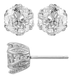 Brilliant Vintage Fine Diamond Drop Earrings – 6.50 ct 14K White