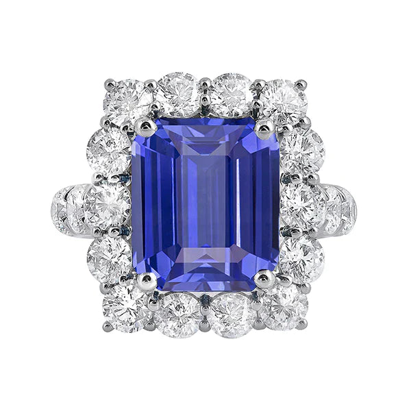 Vintage Type Blue Sapphire Halo Ring