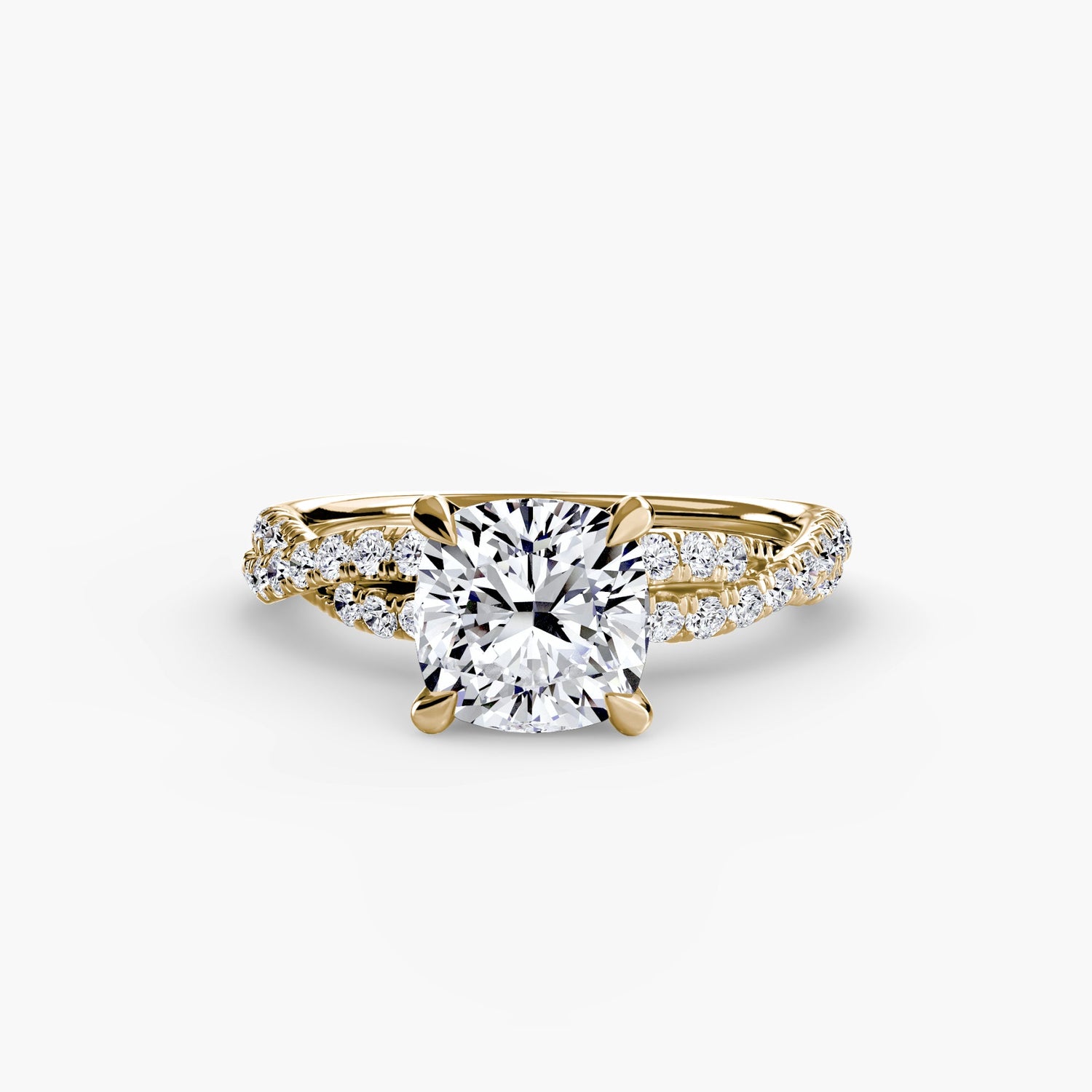 Round Brilliant Precious Stone ring in Gold – angle view