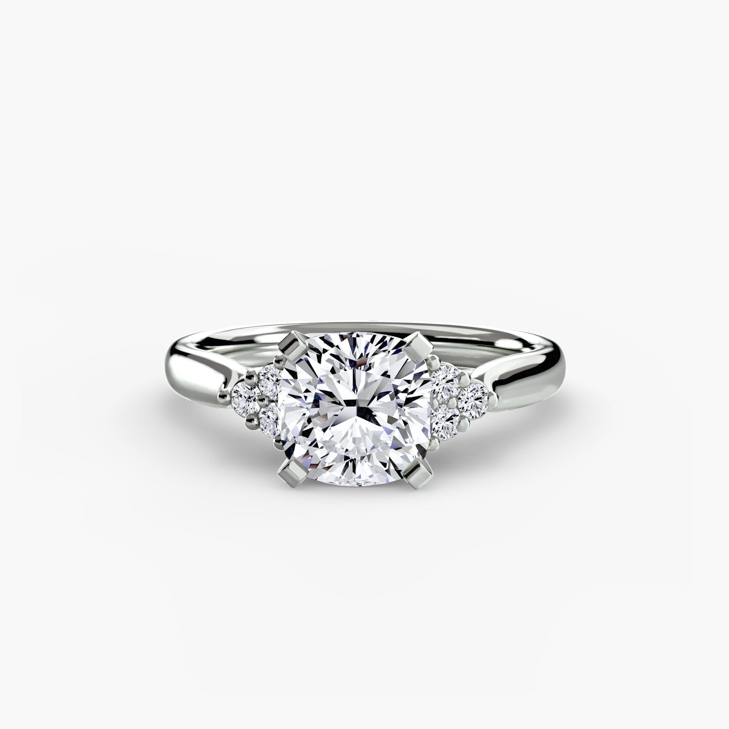 Round Cut Gemstone ring in Gold – angle view
