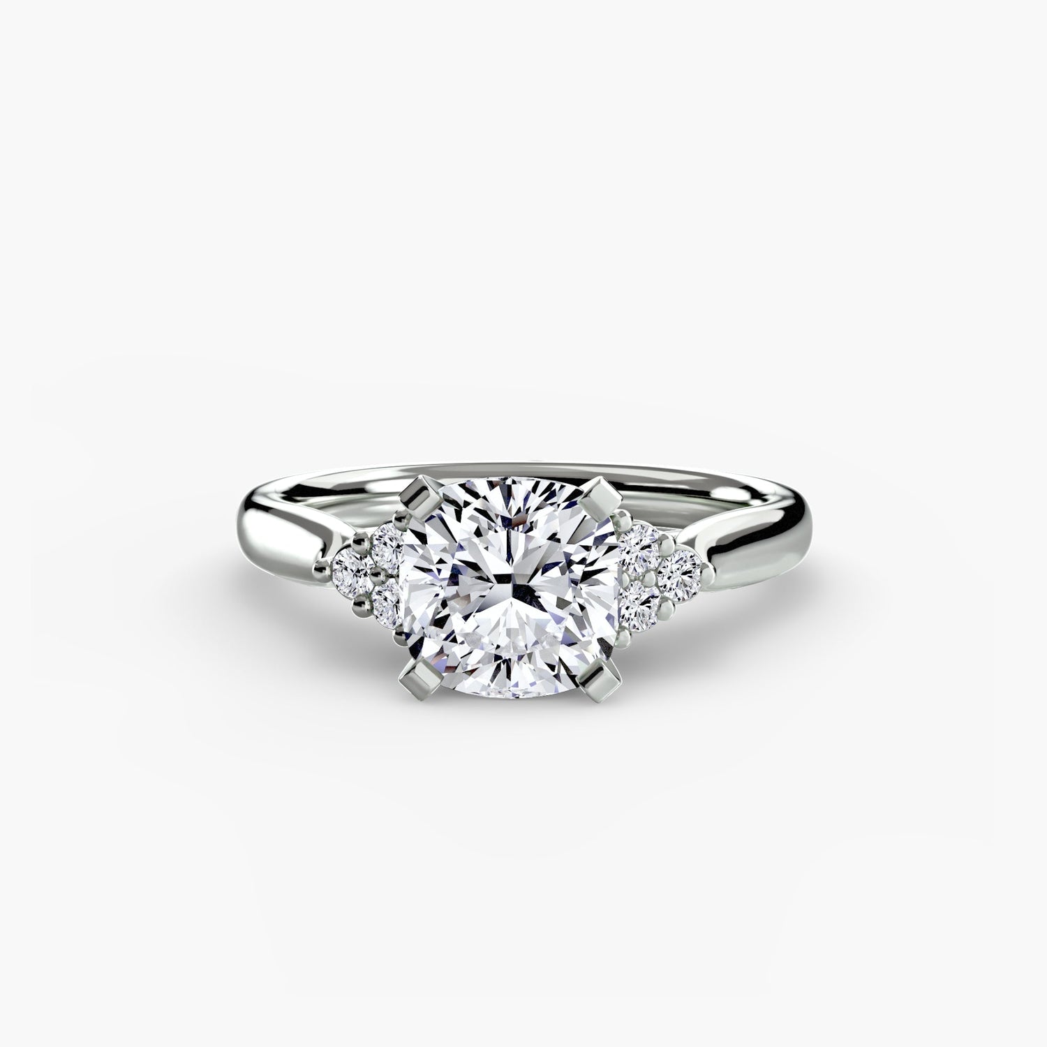 Round Cut Gemstone ring in Gold – angle view