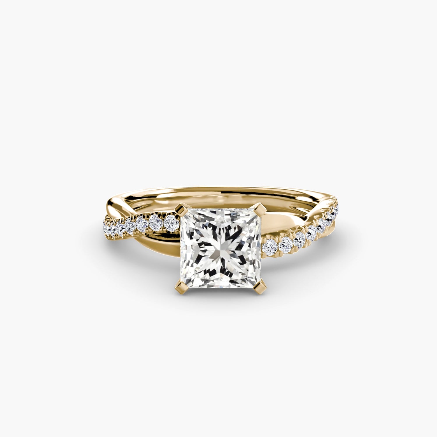 Fine Emerald Round Brilliant Setting in Gold – main view