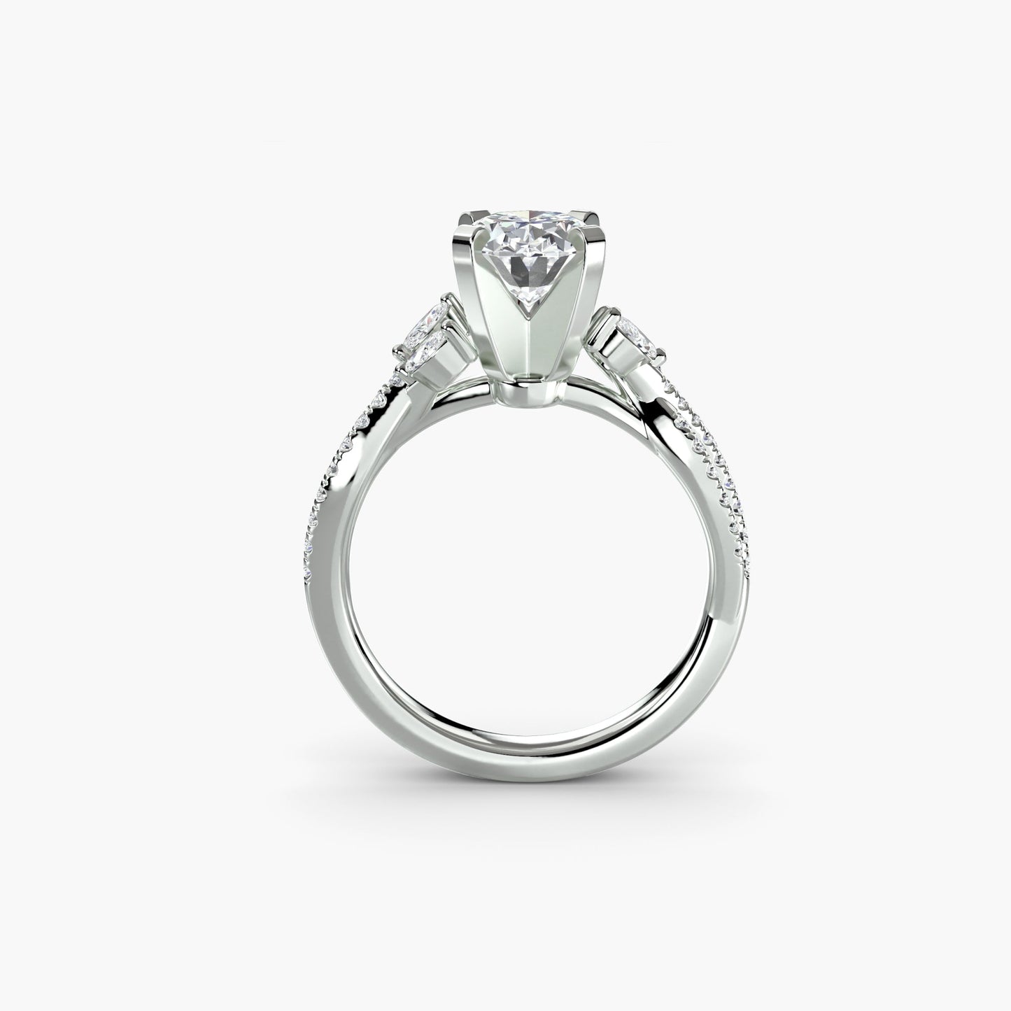 Custom Brilliant Diamond Setting 0.35 ct – front view