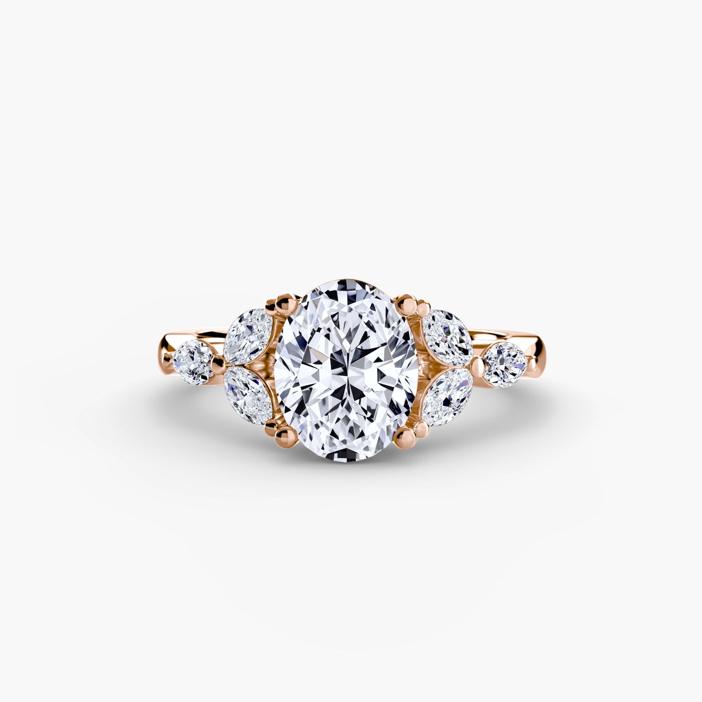 Round Cut Precious Stone ring in Gold – angle view