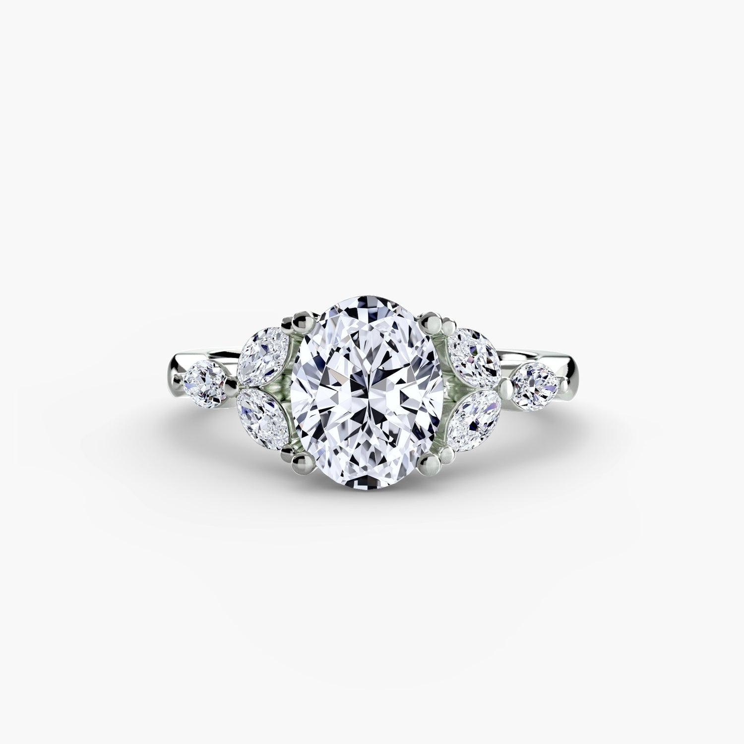 Round Cut Precious Stone ring in Gold – profile view