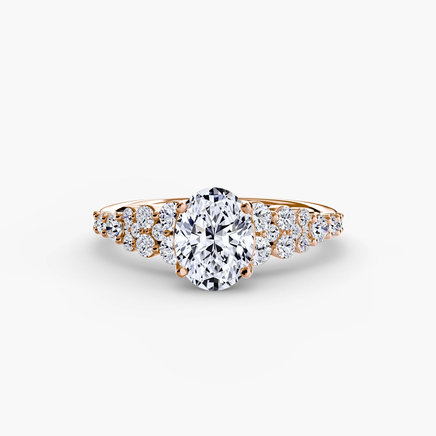 Round Cut Gemstone ring in Gold – angle view