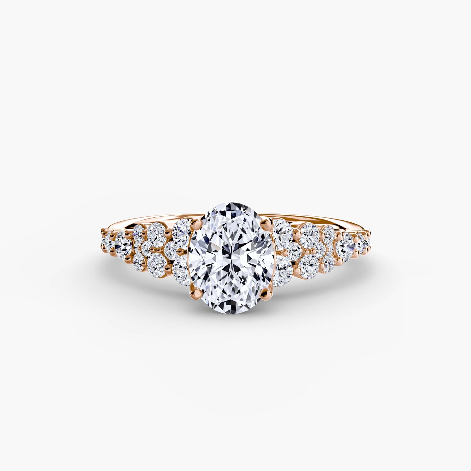 Round Cut Gemstone ring in Gold – angle view