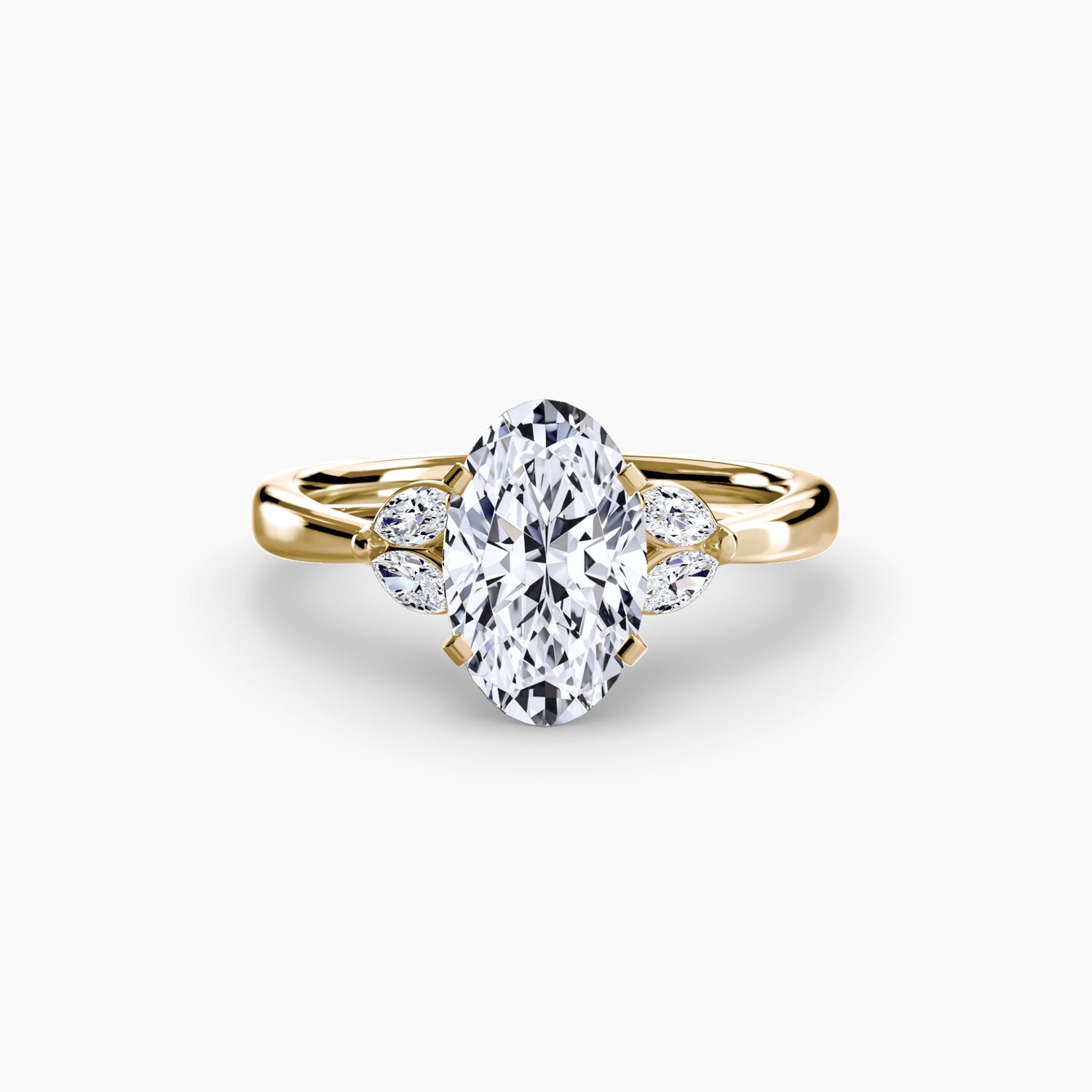 Gemstone Round Brilliant Setting in Gold – profile view