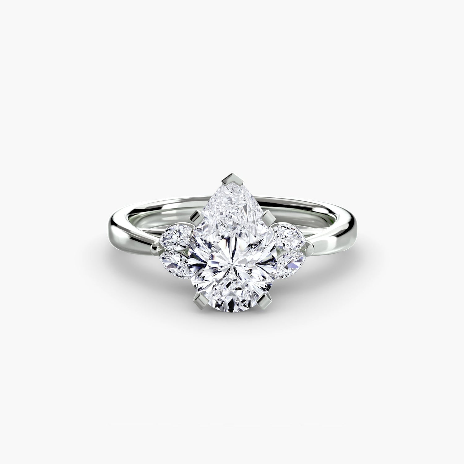 Gemstone Round Brilliant Setting in Gold – top view