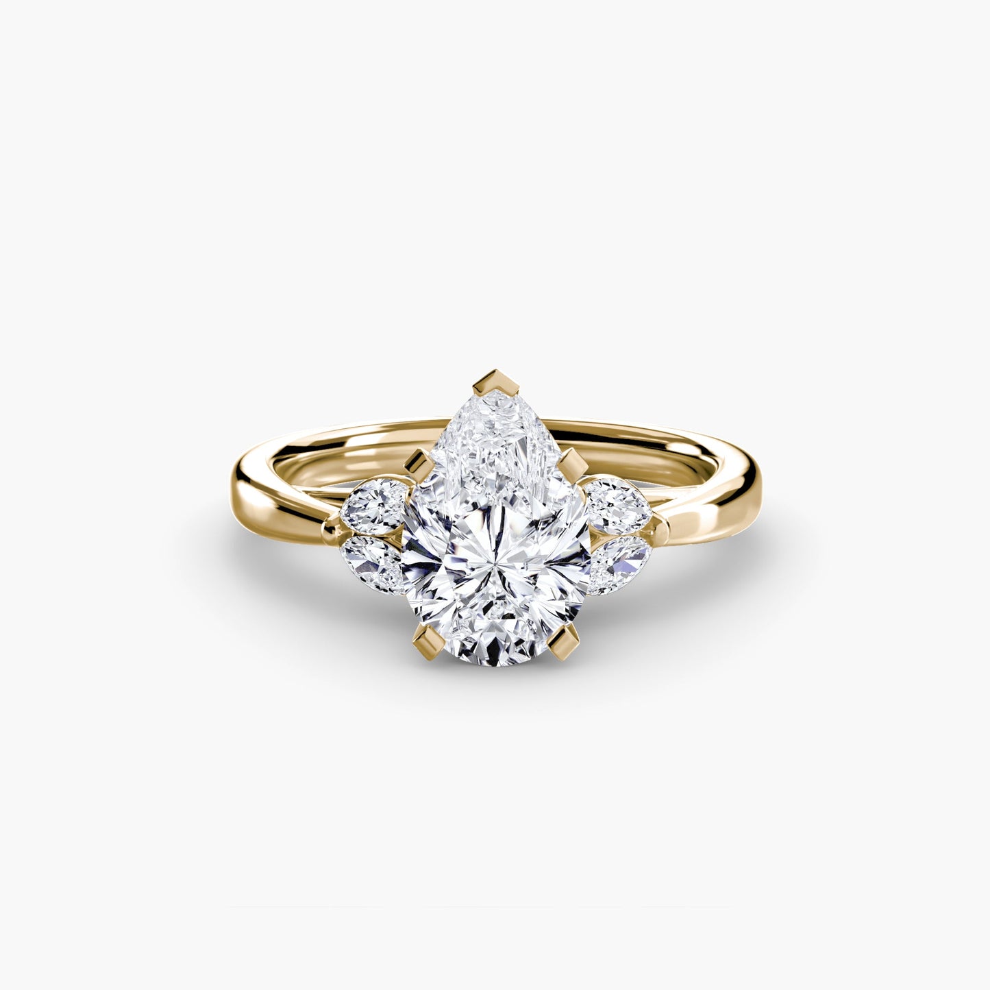 Gemstone Round Brilliant Setting in Gold – top view