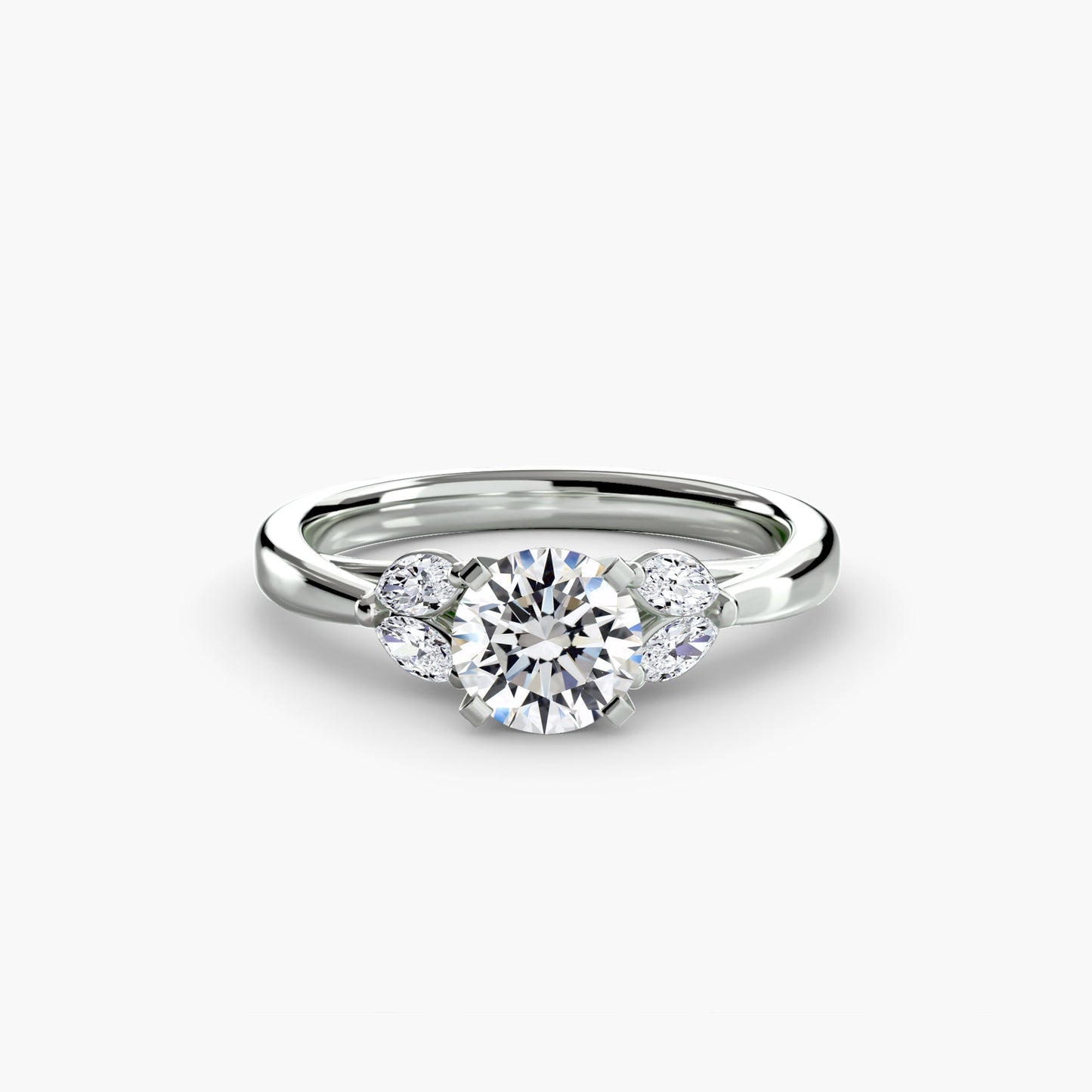 Round Brilliant Gemstone ring in Gold – main view