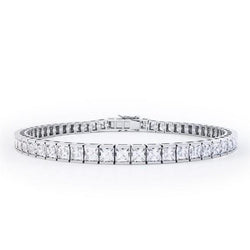 WG 14K Princess Cut Sparkling 11 Carats Real Diamonds Tennis Bracelet