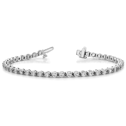 WG 14K Sparkling Prong Set 4.75 Carats Real Diamonds Tennis Bracelet