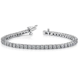 WG 14K Tennis Bracelet 5.72 Carats Round Brilliant Cut Real Natural Earth Mined Diamonds