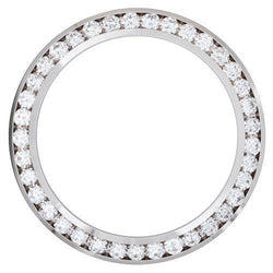 WG 18K Custom Real Diamond Bezel To Fit Rolex Date 34 Mm Watch 2.25 Ct