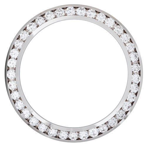 WG 18K Custom Real Diamond Bezel To Fit Rolex Date 34 Mm Watch 2.25 Ct