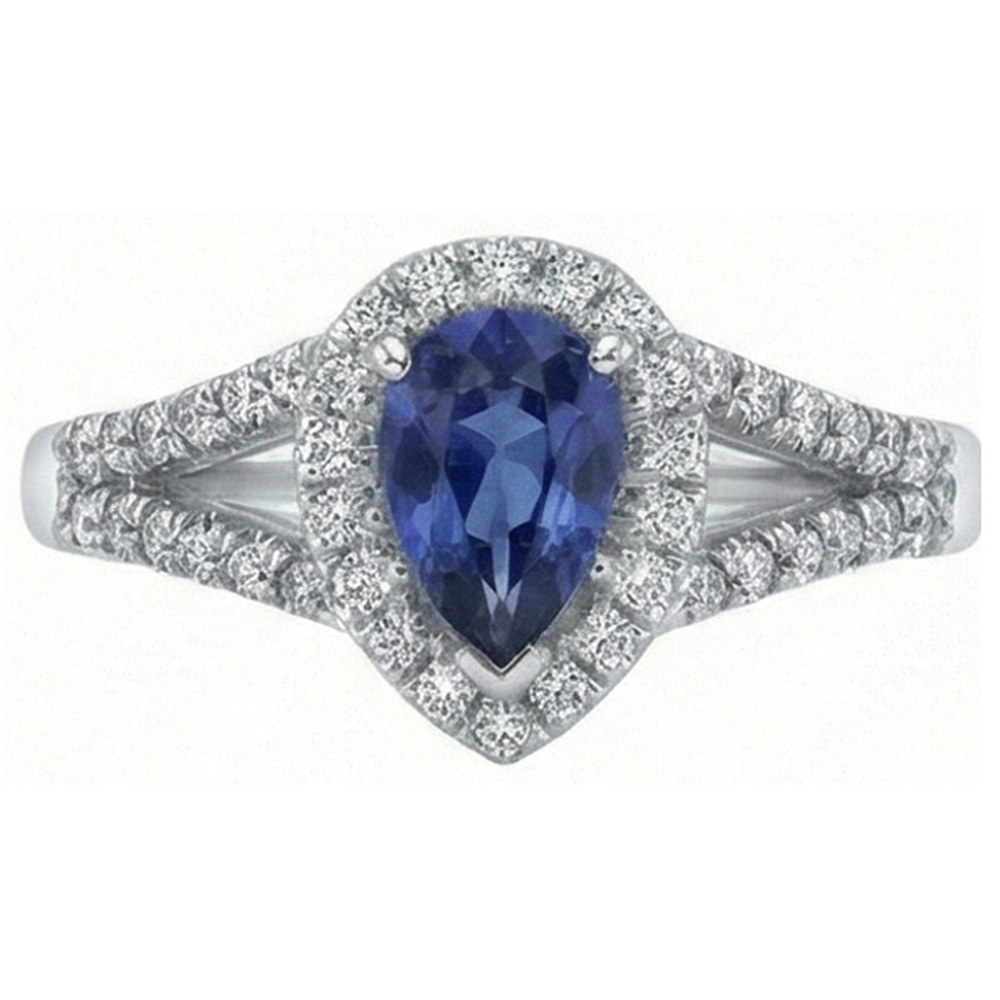 natural round sapphire 2.50ct ring side angle