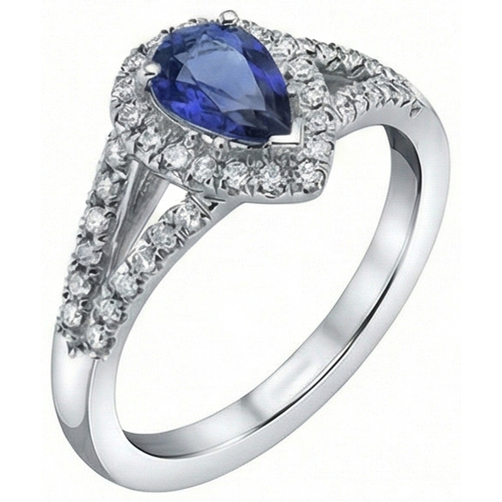 natural round sapphire 2.50ct ring close up detail