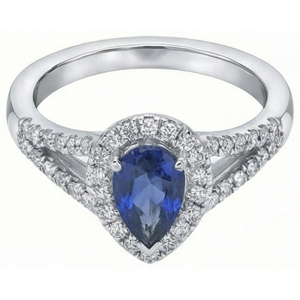 natural round sapphire 2.50ct ring top view