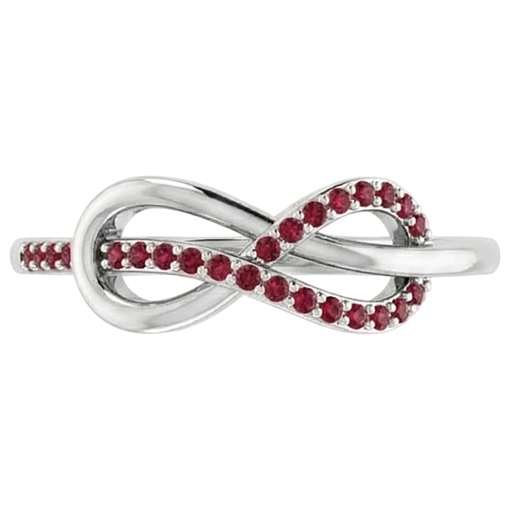 Wedding Infinity Band Round Rubies 0.50 Carats