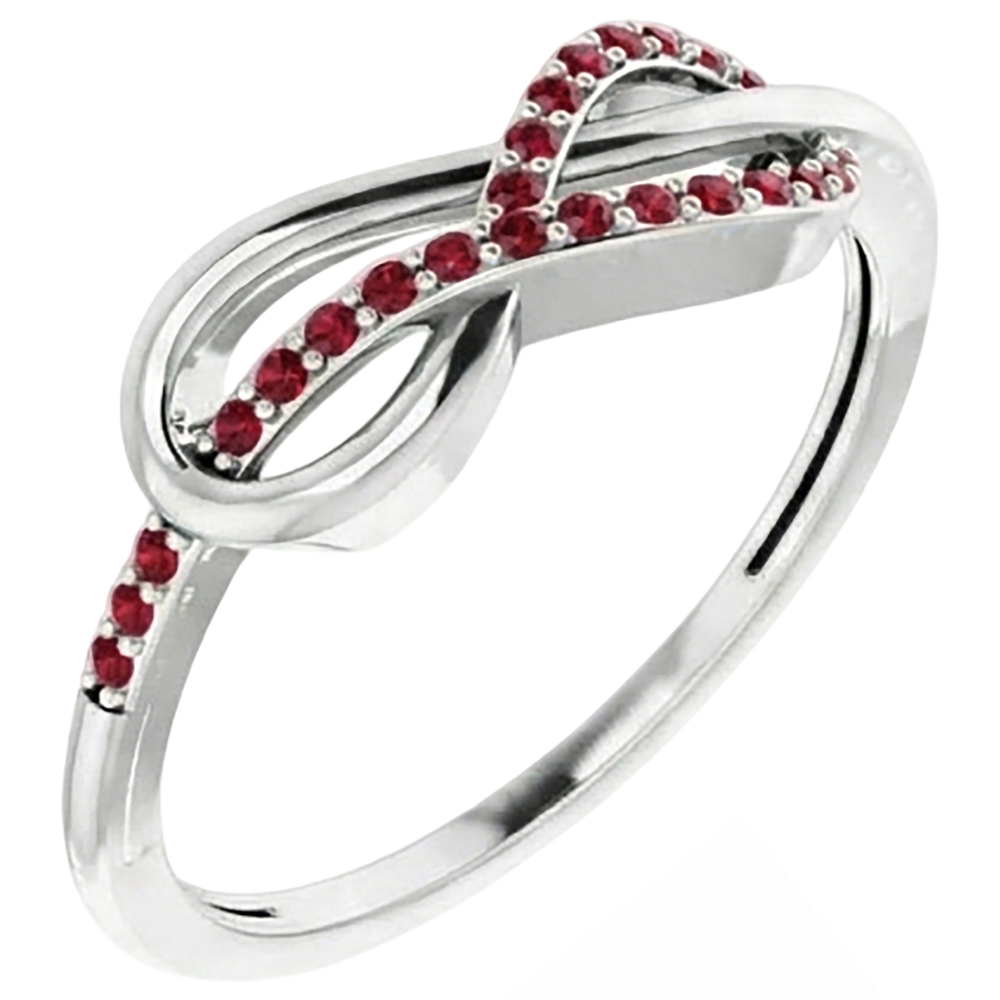 Wedding Infinity Band Round Rubies 0.50 Carats