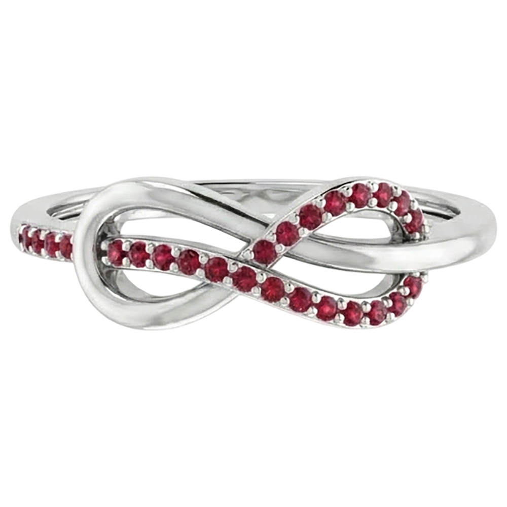 Wedding Infinity Band Round Rubies 0.50 Carats