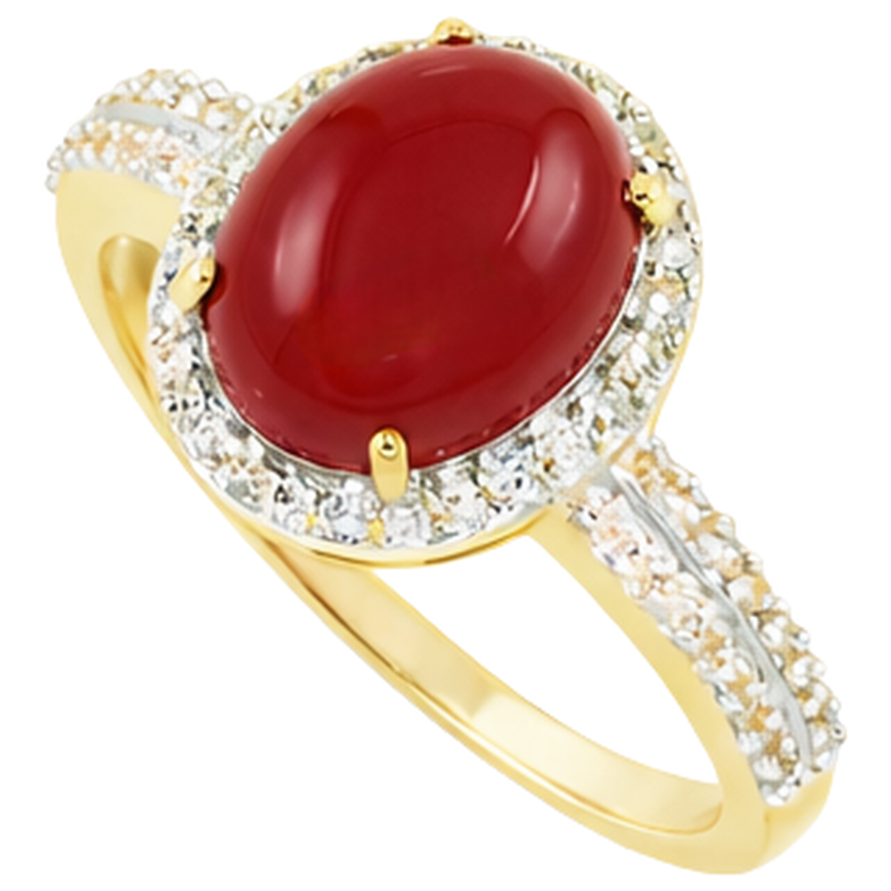 Wedding Ring 10.25 Ct Oval Coral And Round Natural Earth Mined Diamond ( Not Lab Grown )s Gold Yellow 14K