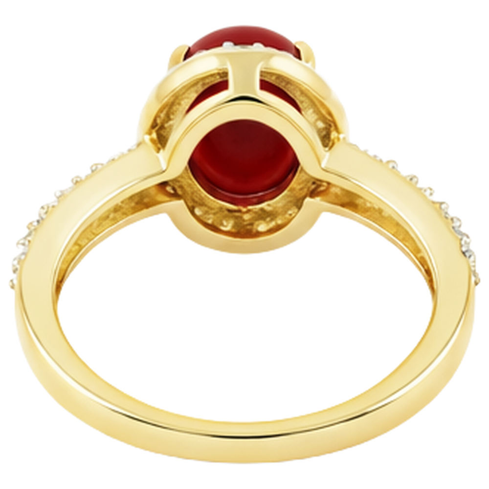 Wedding Ring 10.25 Ct Oval Coral And Round Natural Earth Mined Diamond ( Not Lab Grown )s Gold Yellow 14K