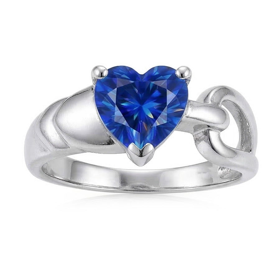 natural heart sapphire 3ct ring side angle