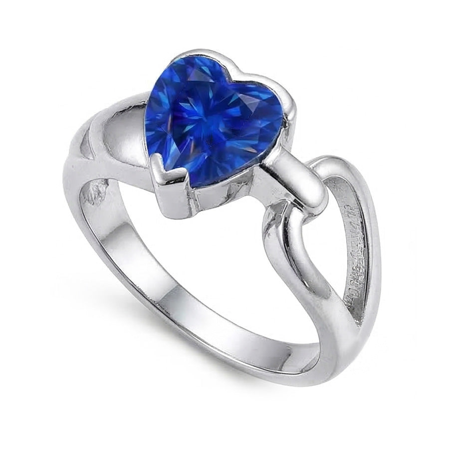 natural heart sapphire 3ct ring top view