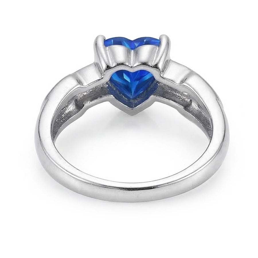 natural heart sapphire 3ct ring on white background