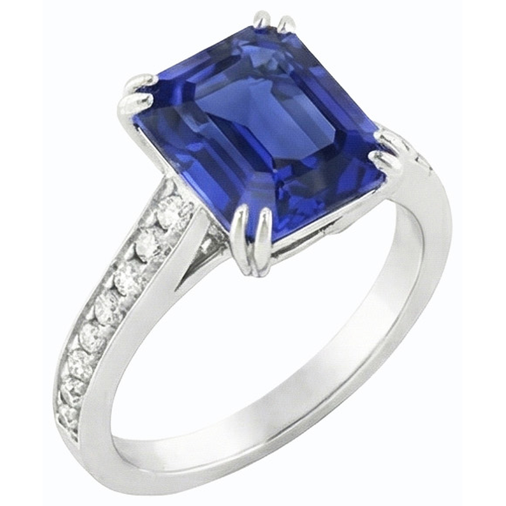 natural emerald sapphire 3ct ring front view