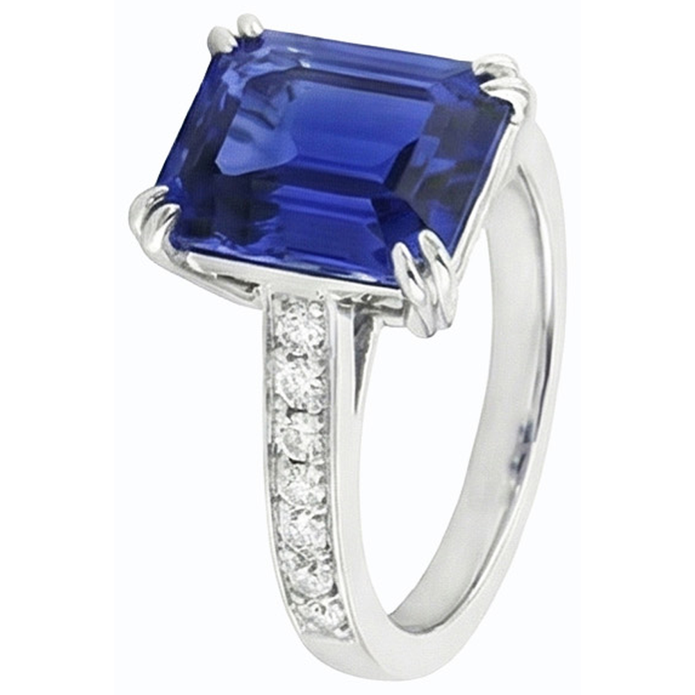 natural emerald sapphire 3ct ring side angle