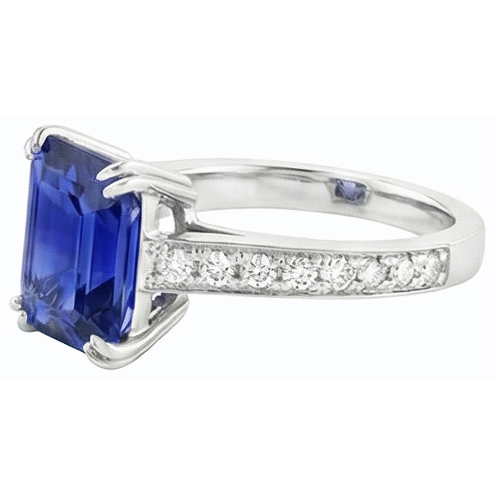 natural emerald sapphire 3ct ring top view