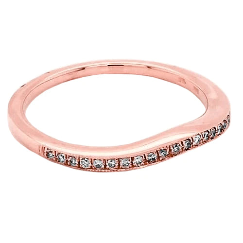 Wedding Anniversary Band 0.75 Carats Round Real Diamond F Vs1 Rose Gold 14K