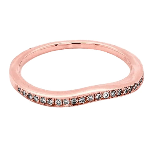 Wedding Anniversary Band 0.75 Carats Round Real Diamond F Vs1 Rose Gold 14K