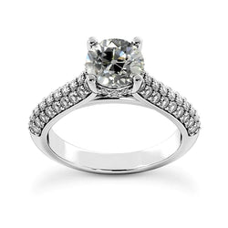 Wedding Ring Old Cut Real Natural Earth Mined Diamond Prong Pave Set Jewelry 4.50 Carats