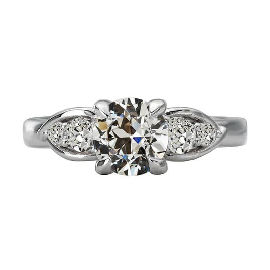 Wedding Ring Round Old European Natural Diamond Ladies Jewelry 4.50 Carats